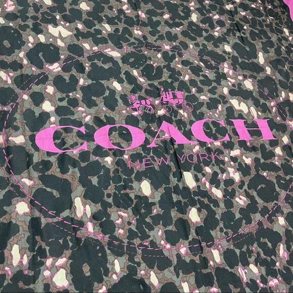 Coach Signature Horse And Carriage Camouflage Print Oversized Square Scarf Wrap - Picture 3 of 15